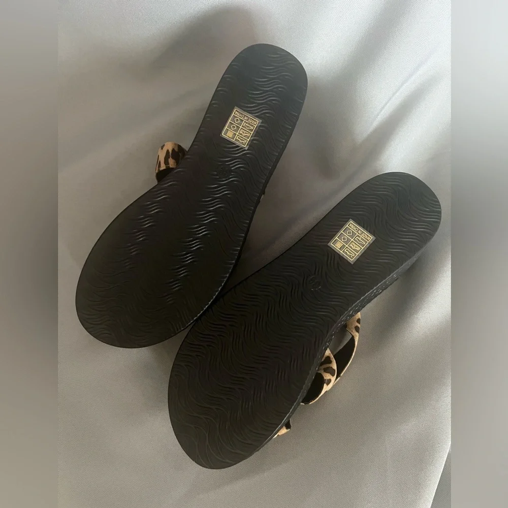 Leopard Print Platform Wedge Sandals